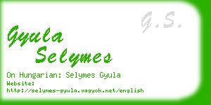 gyula selymes business card